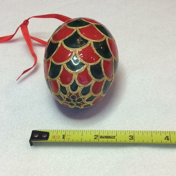 FINAL SALE PRICE Dillard’s Cloisonné Pine Cone Ornament w/Red Box - Picture 6 of 8